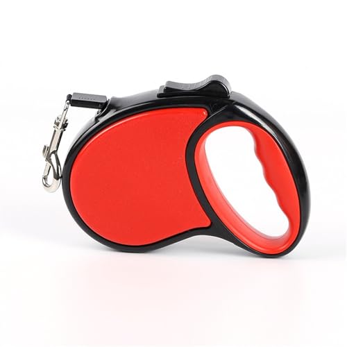 MNEVZX Hundeleine Einziehbare Haustier-Hundeleine 3 m 5 m Welpenlauf-Laufleine für kleine mittelgroße Hunde Hundeleine zum Trainieren(Red,3m) von MNEVZX