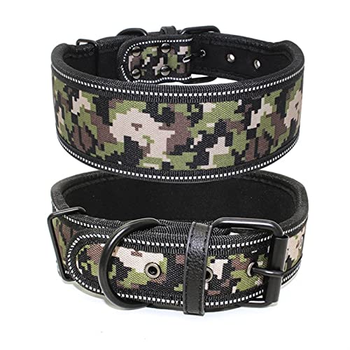 MNEVZX Hundeleine Verstellbares Hundehalsband mit Schnalle für kleine, mittelgroße Hunde, Pitbull-Leine, Hundekette Hundeleine zum Trainieren(Army Camouflage,M) von MNEVZX