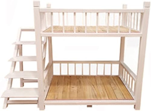 MNSSRN Kleines und mittleres Etagenbett für Katzen und Hunde, Duplex -Haustierbett im Innen- und Außenbereich mit Treppen und Leitplanken,Weiß,L MNSSRN Kleines und mittleres Etagenbett für Katzen und Hunde, Duplex -Haustierbett im Innen- und Außenbereich mit Treppen und Leitplanken,Weiß,L von MNSSRN