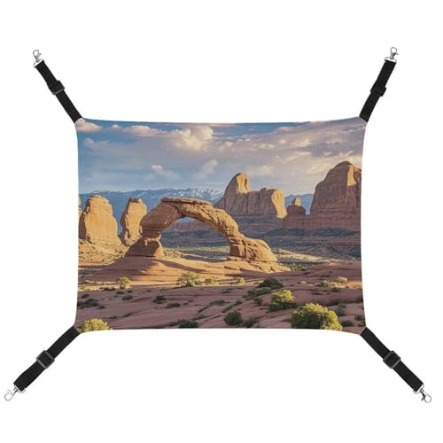 MNVTSKOP Arches National Park Haustier-Hängematte, atmungsaktive Katzenhängematte mit verstellbaren Gurten und Metallhaken, Plüsch, kleines Tier, weiches Versteckbett für drinnen und draußen MNVTSKOP Arches National Park Haustier-Hängematte, atmungsaktive Katzenhängematte mit verstellbaren Gurten und Metallhaken, Plüsch, kleines Tier, weiches Versteckbett für drinnen und draußen von MNVTSKOP