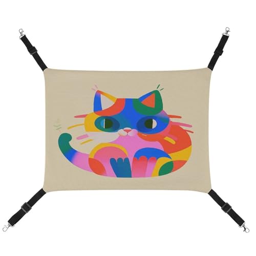 MNVTSKOP Bunte Katzen-Haustier-Hängematte, atmungsaktive Katzenhängematte mit verstellbaren Riemen und Metallhaken, Plüsch, kleines Tier, weiches Versteckbett für drinnen und draußen MNVTSKOP Bunte Katzen-Haustier-Hängematte, atmungsaktive Katzenhängematte mit verstellbaren Riemen und Metallhaken, Plüsch, kleines Tier, weiches Versteckbett für drinnen und draußen von MNVTSKOP