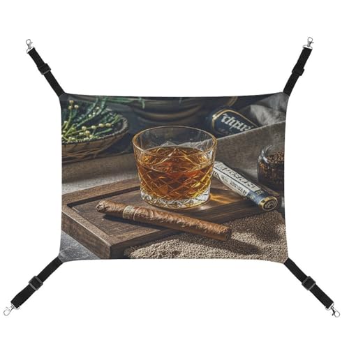 MNVTSKOP Cigar & Whiskey Haustier-Hängematte, atmungsaktive Katzenhängematte mit verstellbaren Gurten und Metallhaken, Plüsch, kleines Tier, weiches Versteckbett für drinnen und draußen MNVTSKOP Cigar & Whiskey Haustier-Hängematte, atmungsaktive Katzenhängematte mit verstellbaren Gurten und Metallhaken, Plüsch, kleines Tier, weiches Versteckbett für drinnen und draußen von MNVTSKOP