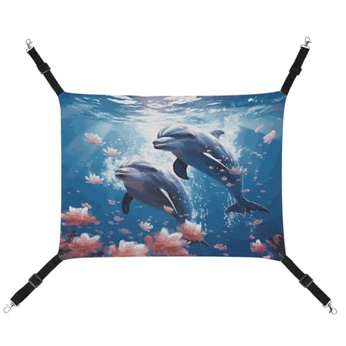 MNVTSKOP Dolphins in Love Haustier-Hängematte, atmungsaktive Katzenhängematte mit verstellbaren Gurten und Metallhaken, Plüsch, kleines Tier, weiches Versteckbett für drinnen und draußen MNVTSKOP Dolphins in Love Haustier-Hängematte, atmungsaktive Katzenhängematte mit verstellbaren Gurten und Metallhaken, Plüsch, kleines Tier, weiches Versteckbett für drinnen und draußen von MNVTSKOP