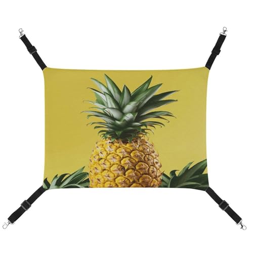 MNVTSKOP Gelbe Ananas-Haustier-Hängematte, atmungsaktive Katzenhängematte mit verstellbaren Gurten und Metallhaken, Plüsch, kleines Tier, weiches Versteckbett für drinnen und draußen MNVTSKOP Gelbe Ananas-Haustier-Hängematte, atmungsaktive Katzenhängematte mit verstellbaren Gurten und Metallhaken, Plüsch, kleines Tier, weiches Versteckbett für drinnen und draußen von MNVTSKOP