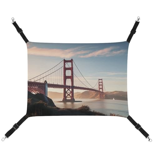 MNVTSKOP Golden Gate Bridge Haustier-Hängematte, atmungsaktive Katzenhängematte mit verstellbaren Gurten und Metallhaken, Plüsch, kleines Tier, weiches Versteckbett für drinnen und draußen MNVTSKOP Golden Gate Bridge Haustier-Hängematte, atmungsaktive Katzenhängematte mit verstellbaren Gurten und Metallhaken, Plüsch, kleines Tier, weiches Versteckbett für drinnen und draußen von MNVTSKOP