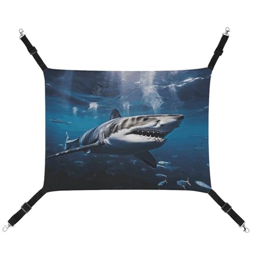 MNVTSKOP Great White Shark Haustier-Hängematte, atmungsaktiv, Katzenhängematte mit verstellbaren Riemen und Metallhaken, Plüsch, weiches Versteckbett für drinnen und draußen MNVTSKOP Great White Shark Haustier-Hängematte, atmungsaktiv, Katzenhängematte mit verstellbaren Riemen und Metallhaken, Plüsch, weiches Versteckbett für drinnen und draußen von MNVTSKOP