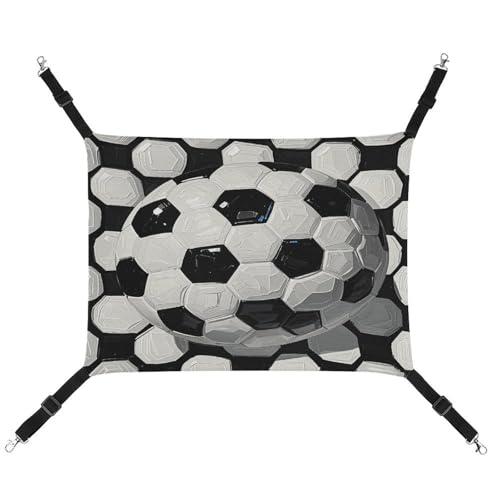 MNVTSKOP Haustier-Hängematte mit Fußball-Motiv, atmungsaktiv, mit verstellbaren Gurten und Metallhaken, Plüsch, weiches Versteck für drinnen und draußen, Schwarz und Weiß MNVTSKOP Haustier-Hängematte mit Fußball-Motiv, atmungsaktiv, mit verstellbaren Gurten und Metallhaken, Plüsch, weiches Versteck für drinnen und draußen, Schwarz und Weiß von MNVTSKOP