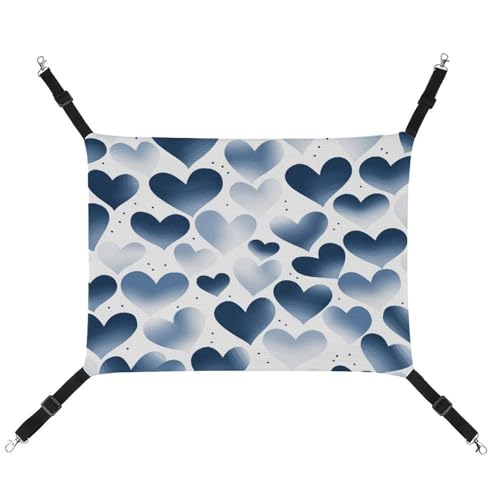 MNVTSKOP Haustier-Hängematte mit Herzmotiv, atmungsaktiv, mit verstellbaren Gurten und Metallhaken, Plüsch, weiches Versteck für drinnen und draußen, Marineblau MNVTSKOP Haustier-Hängematte mit Herzmotiv, atmungsaktiv, mit verstellbaren Gurten und Metallhaken, Plüsch, weiches Versteck für drinnen und draußen, Marineblau von MNVTSKOP