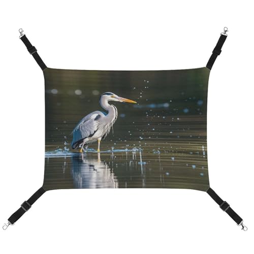 MNVTSKOP Haustier-Hängematte mit grauem Reiheraufdruck, atmungsaktiv, Katzenhängematte mit verstellbaren Riemen und Metallhaken, Plüsch, kleines Tier, weiches Versteck für drinnen und draußen MNVTSKOP Haustier-Hängematte mit grauem Reiheraufdruck, atmungsaktiv, Katzenhängematte mit verstellbaren Riemen und Metallhaken, Plüsch, kleines Tier, weiches Versteck für drinnen und draußen von MNVTSKOP