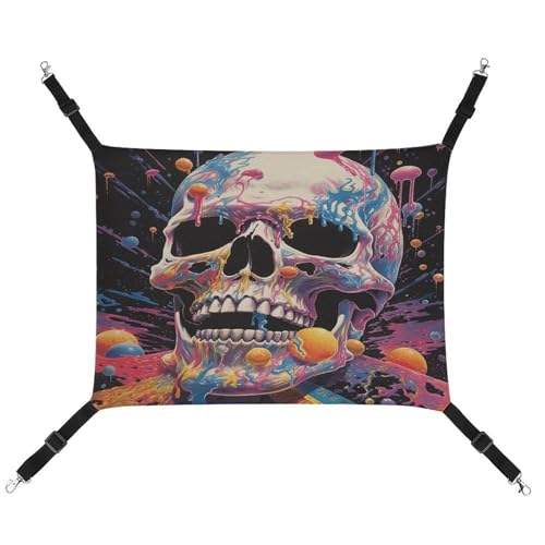 MNVTSKOP Haustierhängematte mit Totenkopf- und Eiscreme-Motiv, atmungsaktiv, Katzenhängematte mit verstellbaren Gurten und Metallhaken, Plüsch, kleines Tier, weiches Versteckbett für drinnen und MNVTSKOP Haustierhängematte mit Totenkopf- und Eiscreme-Motiv, atmungsaktiv, Katzenhängematte mit verstellbaren Gurten und Metallhaken, Plüsch, kleines Tier, weiches Versteckbett für drinnen und von MNVTSKOP