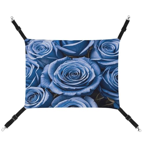 MNVTSKOP Haustierhängematte mit blauen Blumenmuster, Rosen, atmungsaktiv, Katzenhängematte mit verstellbaren Riemen und Metallhaken, Plüsch, kleines Tier, weiches Versteckbett für drinnen und draußen MNVTSKOP Haustierhängematte mit blauen Blumenmuster, Rosen, atmungsaktiv, Katzenhängematte mit verstellbaren Riemen und Metallhaken, Plüsch, kleines Tier, weiches Versteckbett für drinnen und draußen von MNVTSKOP