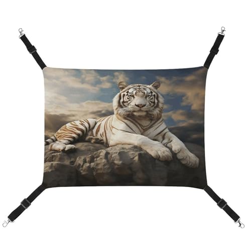 MNVTSKOP Majestic Tiger ruht auf einem Felsen Haustier-Hängematte, atmungsaktive Katzenhängematte mit verstellbaren Gurten und Metallhaken, Plüsch, kleines Tier, weiches Versteck für drinnen und MNVTSKOP Majestic Tiger ruht auf einem Felsen Haustier-Hängematte, atmungsaktive Katzenhängematte mit verstellbaren Gurten und Metallhaken, Plüsch, kleines Tier, weiches Versteck für drinnen und von MNVTSKOP