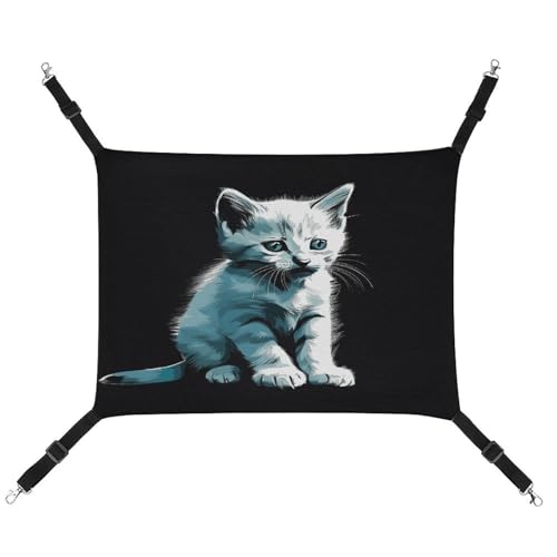 MNVTSKOP Niedliche weiße Katzen-Haustier-Hängematte, atmungsaktive Katzenhängematte mit verstellbaren Riemen und Metallhaken, Plüsch, kleines Tier, weiches Versteckbett für drinnen und draußen MNVTSKOP Niedliche weiße Katzen-Haustier-Hängematte, atmungsaktive Katzenhängematte mit verstellbaren Riemen und Metallhaken, Plüsch, kleines Tier, weiches Versteckbett für drinnen und draußen von MNVTSKOP