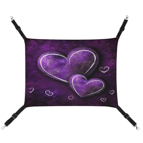 MNVTSKOP Purple Hearts Haustier-Hängematte, atmungsaktive Katzenhängematte mit verstellbaren Gurten und Metallhaken, Plüsch, kleines Tier, weiches Versteckbett für drinnen und draußen MNVTSKOP Purple Hearts Haustier-Hängematte, atmungsaktive Katzenhängematte mit verstellbaren Gurten und Metallhaken, Plüsch, kleines Tier, weiches Versteckbett für drinnen und draußen von MNVTSKOP
