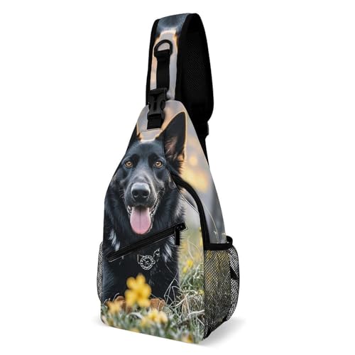 MNVTSKOP Schwarzer deutscher Schäferhund Sling Rucksack Reise Crossbody Schultertasche verstellbare Brusttasche für Damen und Herren MNVTSKOP Schwarzer deutscher Schäferhund Sling Rucksack Reise Crossbody Schultertasche verstellbare Brusttasche für Damen und Herren von MNVTSKOP