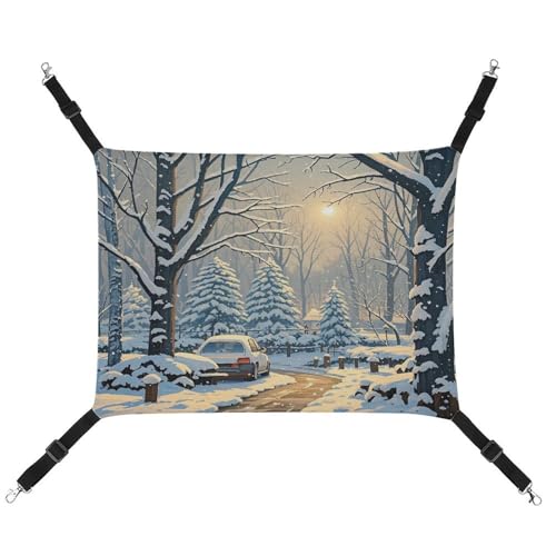 MNVTSKOP Winter-Schneeszene, Haustier-Hängematte, atmungsaktive Katzenhängematte mit verstellbaren Riemen und Metallhaken, Plüsch, kleines Tier, weiches Versteckbett für drinnen und draußen MNVTSKOP Winter-Schneeszene, Haustier-Hängematte, atmungsaktive Katzenhängematte mit verstellbaren Riemen und Metallhaken, Plüsch, kleines Tier, weiches Versteckbett für drinnen und draußen von MNVTSKOP