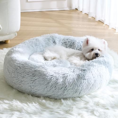 Beruhigendes Hundebett für kleine Hunde und Katzen, Donut-Form, flauschig, Anti-Angst, rund, waschbar, niedlich, kuschelig, wärmend, weich, bequem, Haustier-Welpenbett für kleine, mittelgroße Hunde, Beruhigendes Hundebett für kleine Hunde und Katzen, Donut-Form, flauschig, Anti-Angst, rund, waschbar, niedlich, kuschelig, wärmend, weich, bequem, Haustier-Welpenbett für kleine, mittelgroße Hunde, von MNWHUC
