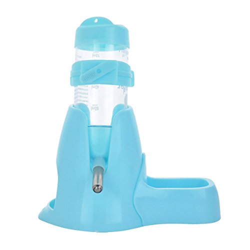 MOACC Hamster Trinkflasche mit der Napf Wasserflasche Gut für Kleintiere Nagen, Chinchilla, Kaninchen, Ratten, Frettchen, 80ml, Blau von MOACC