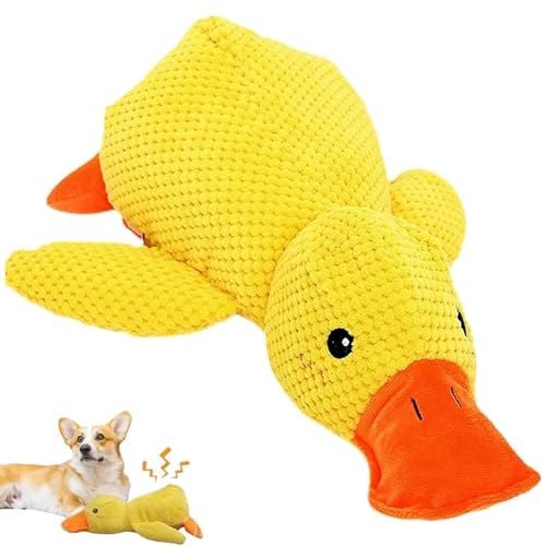 MOAZIFI Anti Stress Ente Hund - Unzerstörbares Hundespielzeug Kuscheltier, Gelbes Plüschspielzeug für Kleine und Mittelgroße Hunde MOAZIFI Anti Stress Ente Hund - Unzerstörbares Hundespielzeug Kuscheltier, Gelbes Plüschspielzeug für Kleine und Mittelgroße Hunde von MOAZIFI