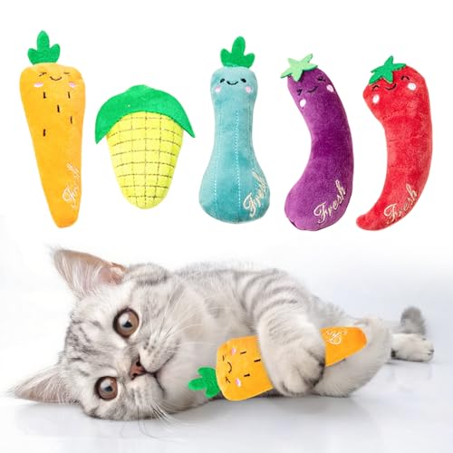 MOAZIFI Katzenminze, 5 Stück Gemüseform Mit Katzenminze Pflanze, Catnip Plush Toys, Soft Plush Cat Toy, Toy Sets Kitten Cleaning Training Game Nibbling MOAZIFI Katzenminze, 5 Stück Gemüseform Mit Katzenminze Pflanze, Catnip Plush Toys, Soft Plush Cat Toy, Toy Sets Kitten Cleaning Training Game Nibbling von MOAZIFI