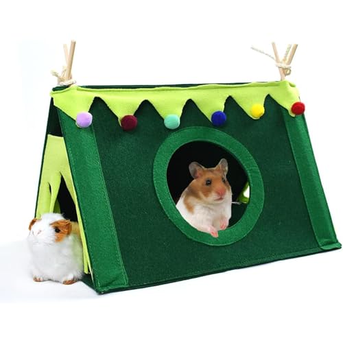 MOAZIFI Meerschweinchen Zubehoer, Kleintierhaus, Kuschelhöhle, Meerschweinchenversteck waschbar, Meerschweinchen Zubehör, Für Frettchen Chinchillas Igel Hamster Gleiter Ratten (Grün L) ﻿ von MOAZIFI