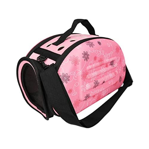 MOBUKJUU Tragbare Katzen-Handtasche Faltbare Reisetasche Welpe Tragetasche Mesh Schulter Haustier Tasche Hund Tragetasche Haustierbedarf (Rosa) von MOBUKJUU