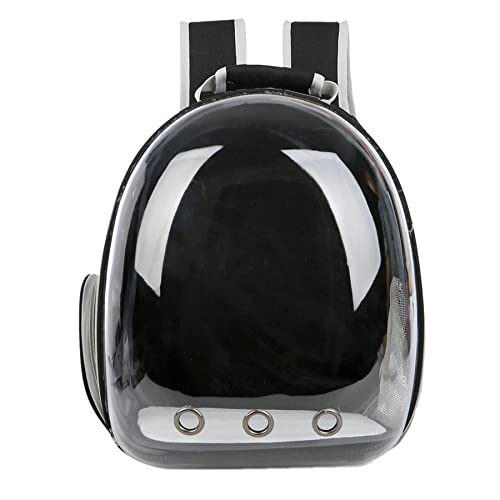 MOBUKJUU Transporttasche für Haustiere, Katzentasche, tragbar, transparent, atmungsaktiv, für den Außenbereich, Reisen, Hund, Katze, Weltraum, Rucksack, Welpen, Tragekäfig (schwarz) von MOBUKJUU