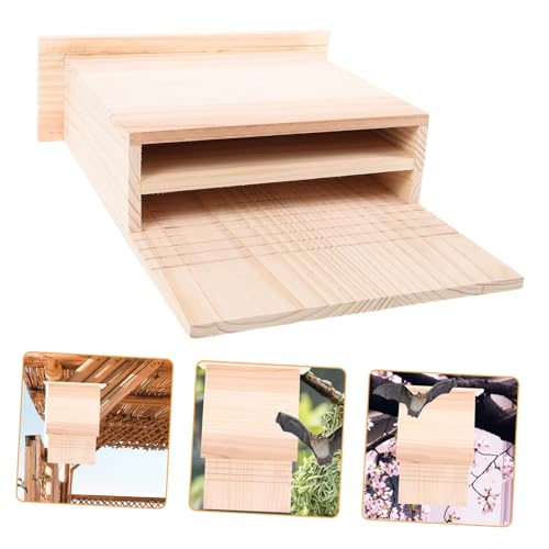 MOBUTOFU Handgefertigtes Fledermaushaus Aus Holz für Den Außenbereich Hinterhof Tierheim Fledermausbox für Den Innenhof von MOBUTOFU
