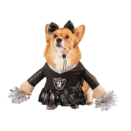 NFL Buffalo Bills Offizielles Lizenzprodukt Cheer Dog Kostüm von MODERN HERO inklusive Kleid mit künstlichen gefüllten Armen und Lametta-Bommeln und Satin-Schleifen-Stirnband, Größe M von MODERN HERO