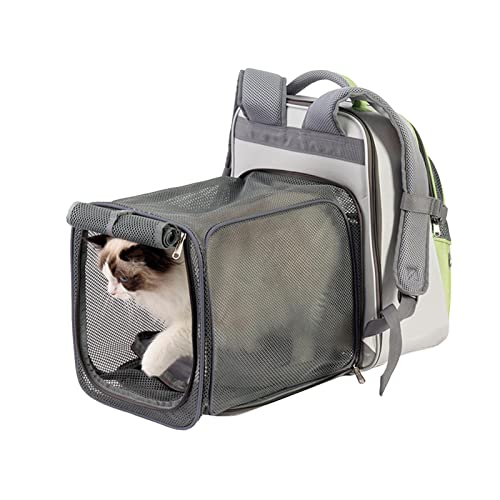 Erweiterbarer Katzenrucksack, Netz-Haustier-Tragetasche, Kollisionsfarbe, atmungsaktiver Rucksack mit Sicherheitsöffnungen für kleine Hunde und Katzen Modgal von MODGAL