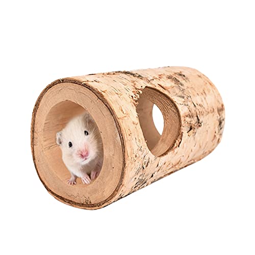 Hölzerne Hamsterröhre - Hamster-Tunnelröhre aus Holz | Kleines Haustier-Spielhaus, Hamster-Tunnel-, Holzburg-Lebensraum für Meerschweinchen-Hasen, Chinchilla Modgal von MODGAL