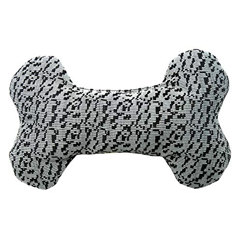 Plüsch-Hundespielzeug, 2-in-1, interaktives Spielzeug, gefülltes Hundespielzeug für Langeweile, niedliches quietschendes Hundespielzeug, Baumwolle, zum Reinigen der Zähne (knochengelb) (knochengrau) von MODUDU