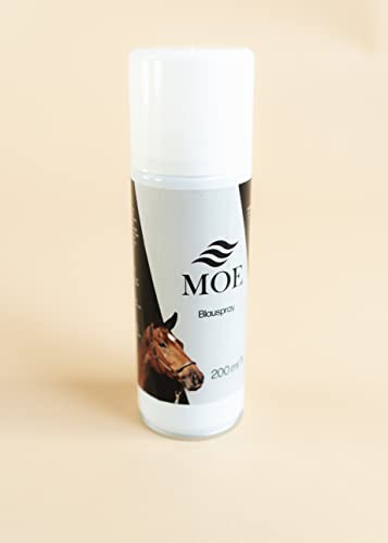 MOE Blauspray für Pferde, 200 ml. Blaufärbend, Zur Reinigung und Desinfektion von Stall & Reitzubehör von MOE
