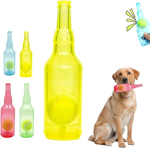 Kaubierflasche für Haustiere mit Tennisball, Kaubierflasche für Haustiere mit Tennisball, langlebiges interaktives Apportierspielzeug, quietschendes Kauspielzeug Kaubierflasche für Haustiere mit Tennisball, Kaubierflasche für Haustiere mit Tennisball, langlebiges interaktives Apportierspielzeug, quietschendes Kauspielzeug von MOFFNNOL