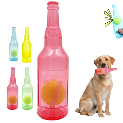 Kaubierflasche für Haustiere mit Tennisball, Kaubierflasche für Haustiere mit Tennisball, langlebiges interaktives Apportierspielzeug, quietschendes Kauspielzeug Kaubierflasche für Haustiere mit Tennisball, Kaubierflasche für Haustiere mit Tennisball, langlebiges interaktives Apportierspielzeug, quietschendes Kauspielzeug von MOFFNNOL