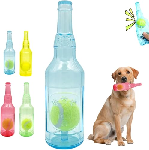 Kaubierflasche für Haustiere mit Tennisball, Kaubierflasche für Haustiere mit Tennisball, langlebiges interaktives Apportierspielzeug, quietschendes Kauspielzeug Kaubierflasche für Haustiere mit Tennisball, Kaubierflasche für Haustiere mit Tennisball, langlebiges interaktives Apportierspielzeug, quietschendes Kauspielzeug von MOFFNNOL