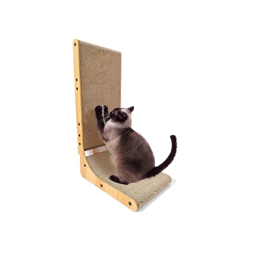 Katzenkratzpappe, L Form Katzenkratzpad Wandmontage, Wellpappe Katzenkratzer für Sofa Möbel Schutz, Katzenkratzkarton mit Ball Spielzeug zum Spielen, Schlafen Katzenkratzpappe, L Form Katzenkratzpad Wandmontage, Wellpappe Katzenkratzer für Sofa Möbel Schutz, Katzenkratzkarton mit Ball Spielzeug zum Spielen, Schlafen von MOFIC