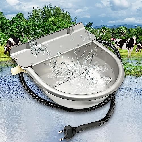 MOGOULUA Beheizte Rindertränke Thermo 220V 80W Automatisches Heizbares Tränkebecken Beheizte Frostschutz Tränkebecken Edelstahl Hunde Tränke mit Einstellbarem Schwimmerventil und Abflussloch MOGOULUA Beheizte Rindertränke Thermo 220V 80W Automatisches Heizbares Tränkebecken Beheizte Frostschutz Tränkebecken Edelstahl Hunde Tränke mit Einstellbarem Schwimmerventil und Abflussloch von MOGOULUA