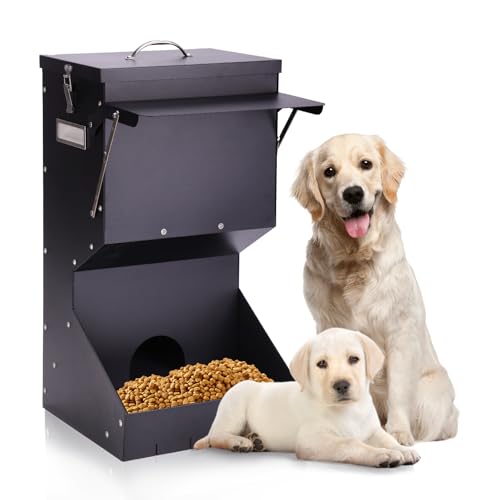 MOGOULUA 25lb Automatische Haustierfütterung für Hunde und Katzen Großer Automatischer Hundefutterspender Wandbehang Selbstfütterungsstation von MOGOULUA