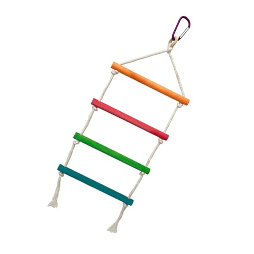 Vogel-Kletterleiter Sitzstange mit Metallhaken für Papageien, Stehsitzstange, stabiles Vogelkäfig-Spielzeug für Nymphensittiche, Sittiche, Drinnen Vogel-Kletterleiter Sitzstange mit Metallhaken für Papageien, Stehsitzstange, stabiles Vogelkäfig-Spielzeug für Nymphensittiche, Sittiche, Drinnen von MOIDHSAG