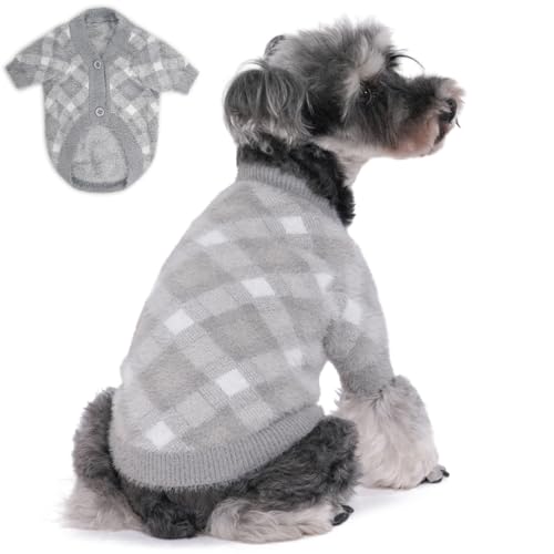 MOIRIG Hundepullover, Hundepullover für kleine Hunde, warme, weiche Haustierkleidung für Welpen, mittelgroße und große Katzen, Mädchen oder Jungen, Hundemantel für den Winter, Weihnachten (grau, MOIRIG Hundepullover, Hundepullover für kleine Hunde, warme, weiche Haustierkleidung für Welpen, mittelgroße und große Katzen, Mädchen oder Jungen, Hundemantel für den Winter, Weihnachten (grau, von MOIRIG