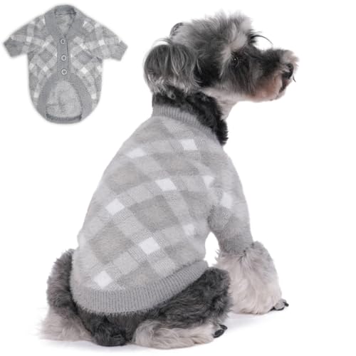 MOIRIG Hundepullover, Hundepullover für kleine Hunde, warme, weiche Haustierkleidung für Welpen, mittelgroße und große Katzen, Mädchen oder Jungen, Hundemantel für den Winter, Weihnachten (grau, groß) MOIRIG Hundepullover, Hundepullover für kleine Hunde, warme, weiche Haustierkleidung für Welpen, mittelgroße und große Katzen, Mädchen oder Jungen, Hundemantel für den Winter, Weihnachten (grau, groß) von MOIRIG