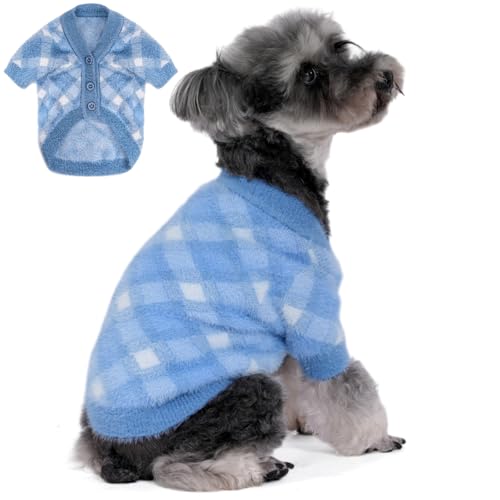 MOIRIG Hundepullover, Hundepullover für kleine Hunde, warme, weiche Haustierkleidung für Welpen, mittelgroße und große Katzen, Mädchen oder Jungen, Hundemantel für den Winter, Weihnachten (blau, groß) MOIRIG Hundepullover, Hundepullover für kleine Hunde, warme, weiche Haustierkleidung für Welpen, mittelgroße und große Katzen, Mädchen oder Jungen, Hundemantel für den Winter, Weihnachten (blau, groß) von MOIRIG