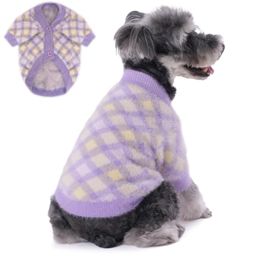 MOIRIG Hundepullover, Hundepullover für kleine Hunde, warme, weiche Haustierkleidung für Welpen, mittelgroße und große Katzen, Mädchen oder Jungen, Hundemantel für den Winter, Weihnachten (lila, MOIRIG Hundepullover, Hundepullover für kleine Hunde, warme, weiche Haustierkleidung für Welpen, mittelgroße und große Katzen, Mädchen oder Jungen, Hundemantel für den Winter, Weihnachten (lila, von MOIRIG