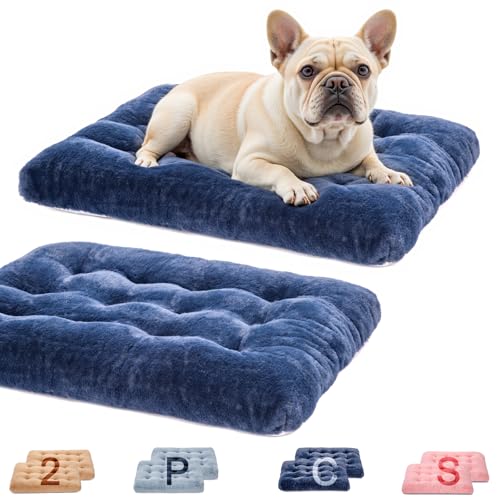 MOIRIG Waschbares Hundebett, Deluxe-Plüsch-Hundekäfig-Betten mit rutschfester, bequemer Hundehüttenunterlage, Haustier-Schlafmatte für große, mittelgroße und kleine Hunde (2 Stück x Marineblau, 73,7 MOIRIG Waschbares Hundebett, Deluxe-Plüsch-Hundekäfig-Betten mit rutschfester, bequemer Hundehüttenunterlage, Haustier-Schlafmatte für große, mittelgroße und kleine Hunde (2 Stück x Marineblau, 73,7 von MOIRIG