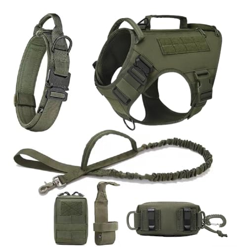 MOKATES Hundegeschirr für große Hunde, Deutscher Schäferhund, Malinois, Trainingsweste, Hundegeschirr und Leine und Halsband, Set für alle Hunderassen, Grün, komplettes Set, Größe M MOKATES Hundegeschirr für große Hunde, Deutscher Schäferhund, Malinois, Trainingsweste, Hundegeschirr und Leine und Halsband, Set für alle Hunderassen, Grün, komplettes Set, Größe M von MOKATES