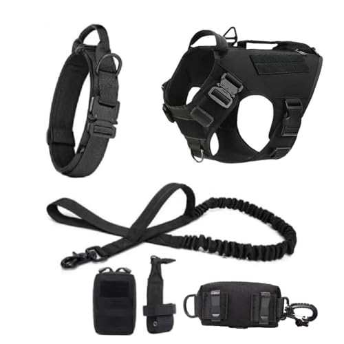 MOKATES Hundegeschirr für große Hunde, Deutscher Schäferhund, Malinois, Trainingsweste, Hundegeschirr und Leine und Halsband, Set für alle Hunderassen, Schwarz, komplettes Set, Größe L MOKATES Hundegeschirr für große Hunde, Deutscher Schäferhund, Malinois, Trainingsweste, Hundegeschirr und Leine und Halsband, Set für alle Hunderassen, Schwarz, komplettes Set, Größe L von MOKATES