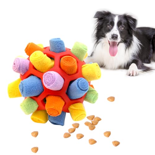 MOKIDO Schnüffelball für Hunde, Schnüffelteppich für Hunde Gegen Geistige Anregung,Intelligenzspielzeug für Hunde,Interaktive Hundespielzeug für Kleine Mittelgroße Hunde Haustier (Rot) von MOKIDO
