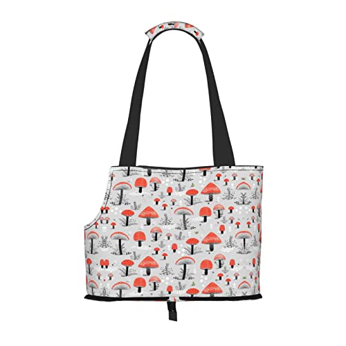 Haustier-Tragetasche mit Cartoon-Pilzmotiv, Hunde-Reisetasche, Katzentragetasche, tragbare Tasche für kleine bis mittelgroße Katzen und kleine Hunde von MOLIAE