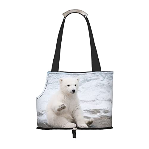 Tragetasche für kleine bis mittelgroße Katzen und kleine Hunde mit Eisbär-Aufdruck, Hunde-Reisetasche, Katzentragetasche, tragbare Tasche für kleine bis mittelgroße Hunde von MOLIAE